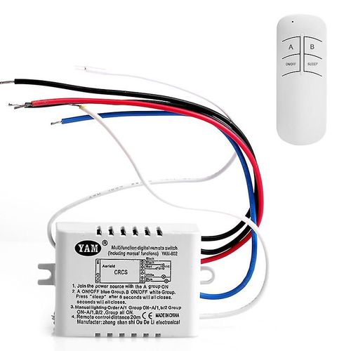 Commutateur de panneau sans fil 2 voies Récepteur de lumière intelligent Interrupteur d¿éclairage à distance Durable