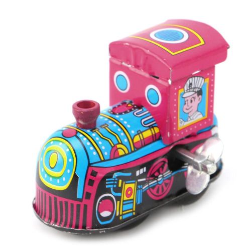 Retro Steam Train Reminiscence Children Vintage Tin Toy Clockwork Toys Gift