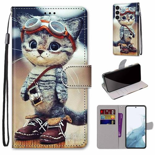 Saturcase Coque Pour Samsung Galaxy S23 Plus, Beau Pu Cuir Magnétique Flip Portefeuille Support Porte-Carte Dragonne Protecteur Housse Étui Pour Samsung Galaxy S23 Plus (Dh-15)