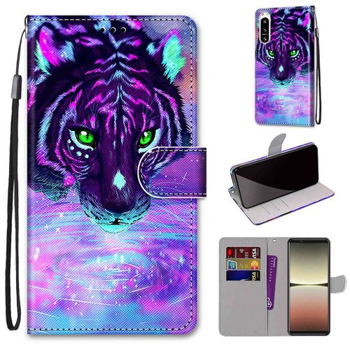 Saturcase Coque Pour Sony Xperia 5 Iv 2022, Beau Pu Cuir Magnétique Flip Portefeuille Support Porte-Carte Dragonne Protecteur Housse Étui Pour Sony Xperia 5 Iv 2022 (Dk-6)
