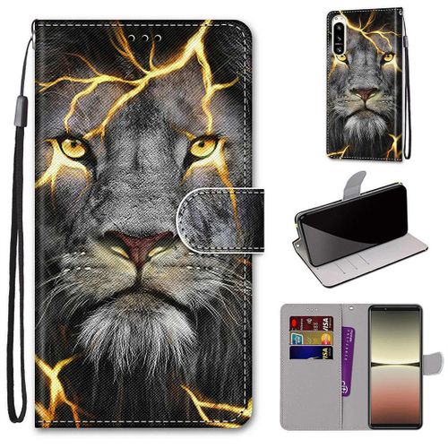 Saturcase Coque Pour Sony Xperia 5 Iv 2022, Beau Pu Cuir Magnétique Flip Portefeuille Support Porte-Carte Dragonne Protecteur Housse Étui Pour Sony Xperia 5 Iv 2022 (Dk-5)