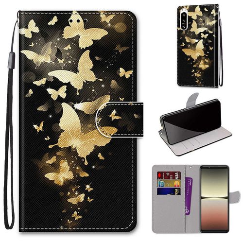 Saturcase Coque Pour Sony Xperia 5 Iv 2022, Beau Pu Cuir Magnétique Flip Portefeuille Support Porte-Carte Dragonne Protecteur Housse Étui Pour Sony Xperia 5 Iv 2022 (Dk-3)