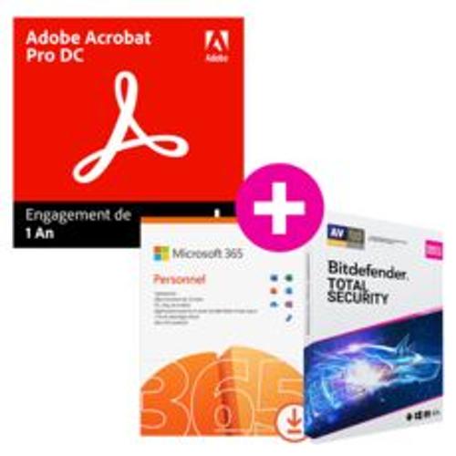 Pack Acrobat Pro Dc + Microsoft 365 Personnel + Bitdefender Total Security