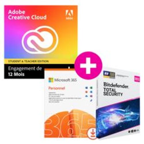 Pack Adobe Creative Cloud All Apps - Education + Microsoft 365 Personnel + Bitdefender Total Security