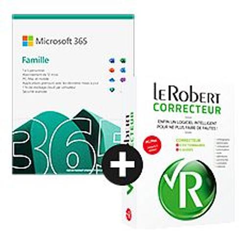 Pack Microsoft 365 Famille + Le Robert Correcteur