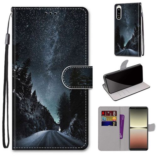 Saturcase Coque Pour Sony Xperia 5 Iv 2022, Beau Pu Cuir Magnétique Flip Portefeuille Support Porte-Carte Dragonne Protecteur Housse Étui Pour Sony Xperia 5 Iv 2022 (Dk-10)