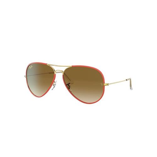 Ray-Ban Aviator Full Color Legend Lunettes De Soleil Monture Or Verres Marron 58-14 