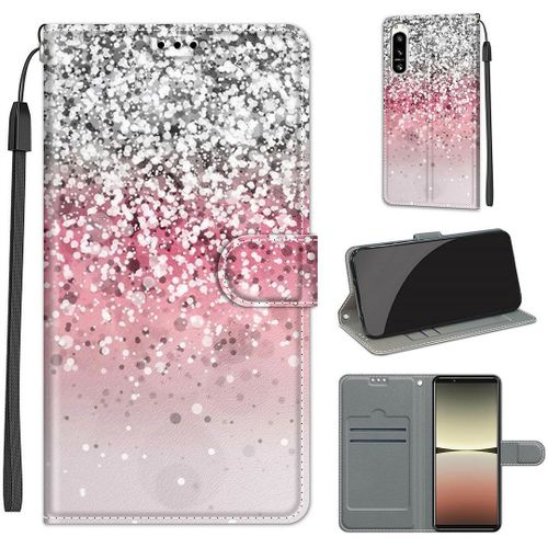 Saturcase Coque Pour Sony Xperia 5 Iv 2022, Beau Pu Cuir Magnétique Flip Portefeuille Support Porte-Carte Dragonne Protecteur Housse Étui Pour Sony Xperia 5 Iv 2022 (Dy-20)