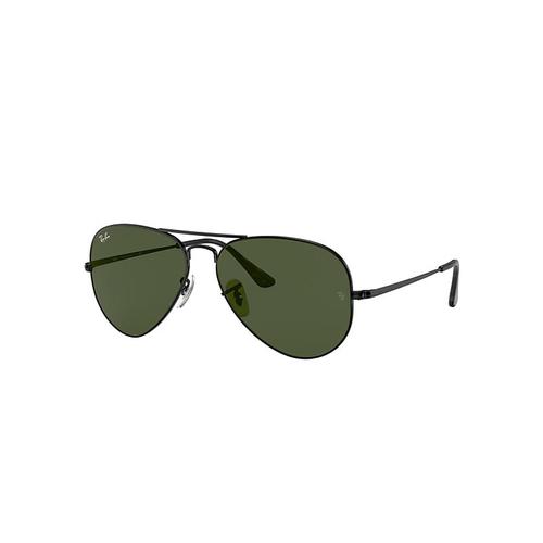 Ray-Ban Aviator Metal Ii Lunettes De Soleil Monture Noir Verres Vert 62-14 