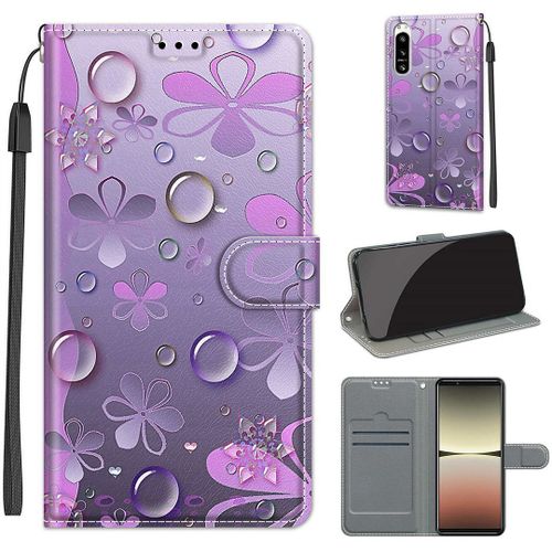 Saturcase Coque Pour Sony Xperia 5 Iv 2022, Beau Pu Cuir Magnétique Flip Portefeuille Support Porte-Carte Dragonne Protecteur Housse Étui Pour Sony Xperia 5 Iv 2022 (Dy-14)