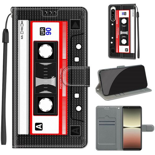 Saturcase Coque Pour Sony Xperia 5 Iv 2022, Beau Pu Cuir Magnétique Flip Portefeuille Support Porte-Carte Dragonne Protecteur Housse Étui Pour Sony Xperia 5 Iv 2022 (Dy-11)