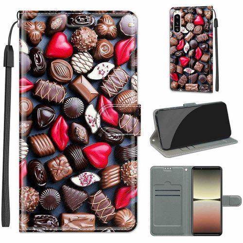 Saturcase Coque Pour Sony Xperia 5 Iv 2022, Beau Pu Cuir Magnétique Flip Portefeuille Support Porte-Carte Dragonne Protecteur Housse Étui Pour Sony Xperia 5 Iv 2022 (Dy-9)