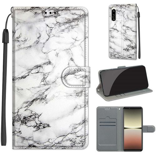 Saturcase Coque Pour Sony Xperia 5 Iv 2022, Beau Pu Cuir Magnétique Flip Portefeuille Support Porte-Carte Dragonne Protecteur Housse Étui Pour Sony Xperia 5 Iv 2022 (Dy-4)