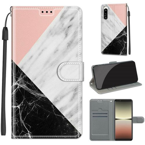 Saturcase Coque Pour Sony Xperia 5 Iv 2022, Beau Pu Cuir Magnétique Flip Portefeuille Support Porte-Carte Dragonne Protecteur Housse Étui Pour Sony Xperia 5 Iv 2022 (Dy-2)