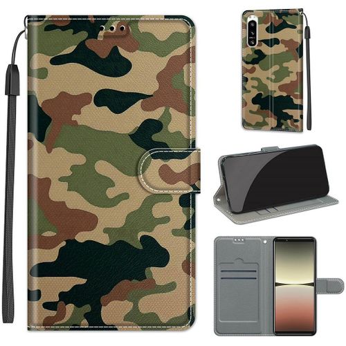 Saturcase Coque Pour Sony Xperia 5 Iv 2022, Beau Pu Cuir Magnétique Flip Portefeuille Support Porte-Carte Dragonne Protecteur Housse Étui Pour Sony Xperia 5 Iv 2022 (Dy-1)