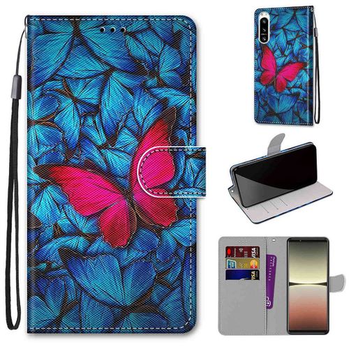 Saturcase Coque Pour Sony Xperia 5 Iv 2022, Beau Pu Cuir Magnétique Flip Portefeuille Support Porte-Carte Dragonne Protecteur Housse Étui Pour Sony Xperia 5 Iv 2022 (Dh-20)