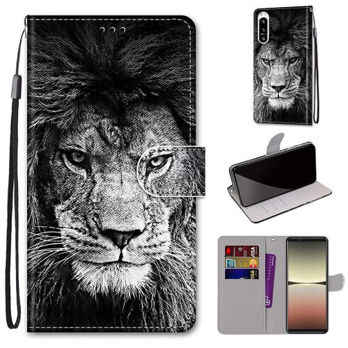 Saturcase Coque Pour Sony Xperia 5 Iv 2022, Beau Pu Cuir Magnétique Flip Portefeuille Support Porte-Carte Dragonne Protecteur Housse Étui Pour Sony Xperia 5 Iv 2022 (Dh-13)