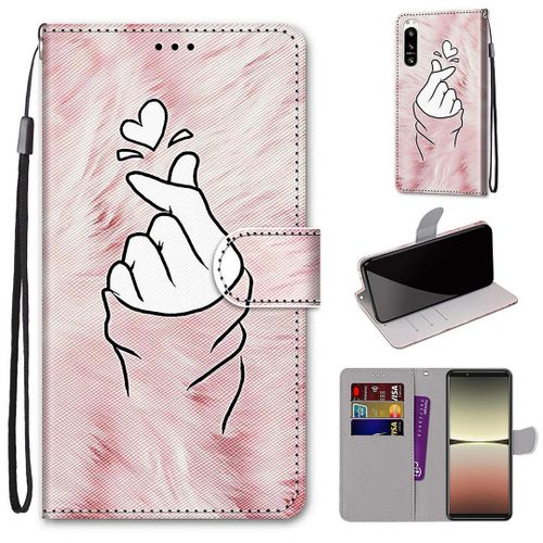 Saturcase Coque Pour Sony Xperia 5 Iv 2022, Beau Pu Cuir Magnétique Flip Portefeuille Support Porte-Carte Dragonne Protecteur Housse Étui Pour Sony Xperia 5 Iv 2022 (Dh-12)