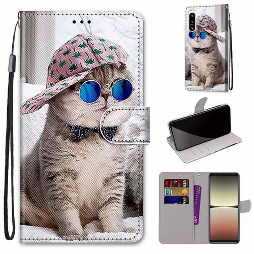 Saturcase Coque Pour Sony Xperia 5 Iv 2022, Beau Pu Cuir Magnétique Flip Portefeuille Support Porte-Carte Dragonne Protecteur Housse Étui Pour Sony Xperia 5 Iv 2022 (Dh-4)