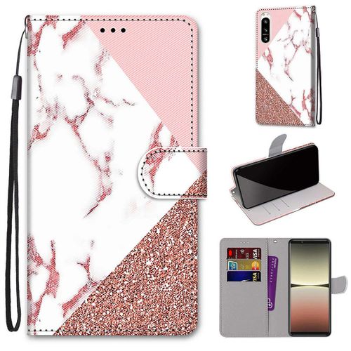Saturcase Coque Pour Sony Xperia 5 Iv 2022, Beau Pu Cuir Magnétique Flip Portefeuille Support Porte-Carte Dragonne Protecteur Housse Étui Pour Sony Xperia 5 Iv 2022 (Dh-2)