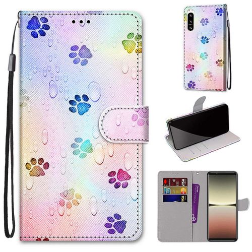 Saturcase Coque Pour Sony Xperia 5 Iv 2022, Beau Pu Cuir Magnétique Flip Portefeuille Support Porte-Carte Dragonne Protecteur Housse Étui Pour Sony Xperia 5 Iv 2022 (Dk-18)
