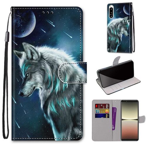 Saturcase Coque Pour Sony Xperia 5 Iv 2022, Beau Pu Cuir Magnétique Flip Portefeuille Support Porte-Carte Dragonne Protecteur Housse Étui Pour Sony Xperia 5 Iv 2022 (Dk-16)