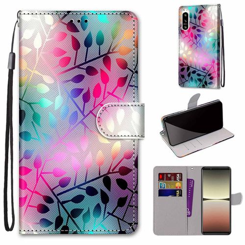 Saturcase Coque Pour Sony Xperia 5 Iv 2022, Beau Pu Cuir Magnétique Flip Portefeuille Support Porte-Carte Dragonne Protecteur Housse Étui Pour Sony Xperia 5 Iv 2022 (Dk-13)