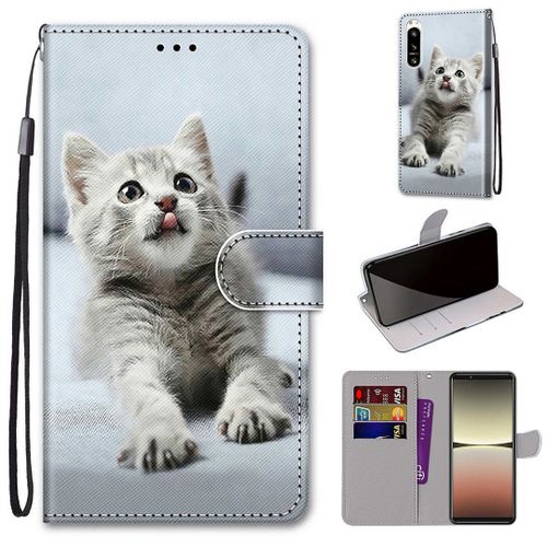 Saturcase Coque Pour Sony Xperia 5 Iv 2022, Beau Pu Cuir Magnétique Flip Portefeuille Support Porte-Carte Dragonne Protecteur Housse Étui Pour Sony Xperia 5 Iv 2022 (Dk-11)