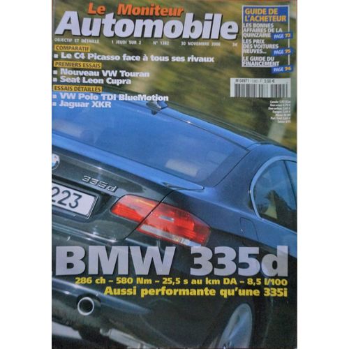 Le Moniteur Automobile N°1382 - Volkswagen Polo Tdi Bluemotion - Jaguar Xkr - Bmw 335d Coupe