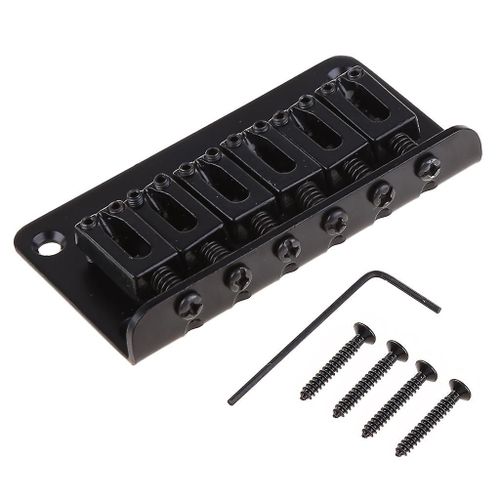 Guitar 6 String Metal Hardtail Bridge Black For Electric Guitar With Screws New