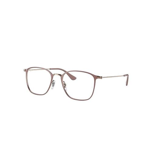 Ray-Ban Rb6466 Optics  Monture Marron Clair Verres Transparents 49-19 