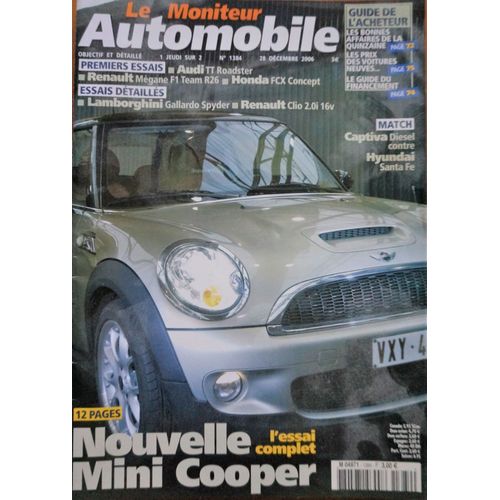 Le Moniteur Automobile N°1384 - Lamborghini Gallardo Spyder - Renault Clio 2.0i 16v - Mini Cooper Et Cooper S