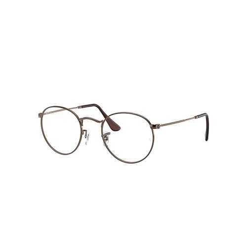 Ray-Ban Round Metal Optics  Monture Cuivre Patiné Verres Transparents 47-21 