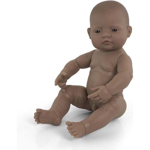 Miniland Babypop Jongen Bruin Vanillegeur - 40 Cm