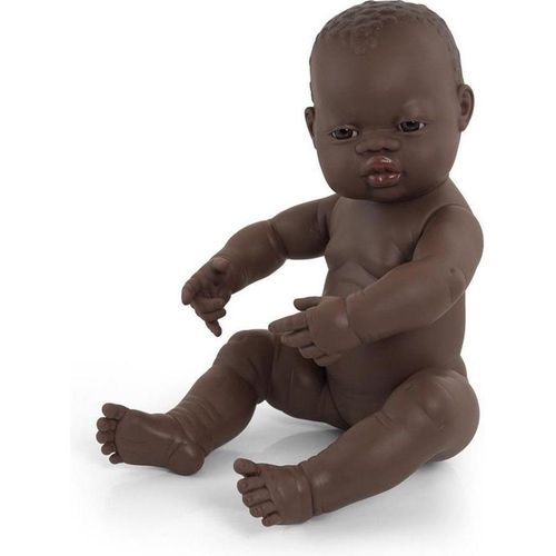 Miniland Baby Doll Little Girl Dark Brown Vanilla Scent - 40 Cm
