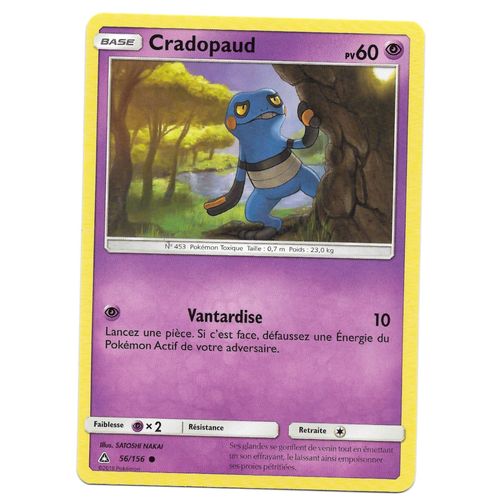 Carte Pokémon - Cradopaud Pv 60 56/156 - Carte Commune - Soleil Et Lune - Ultra Prisme