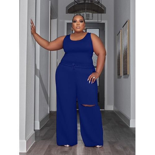 Ensemble Assressentideux Pièces Pour Femmes",Haut Et Pantalon Précieux,Tenues D'été,Grande Taille,,"5xl