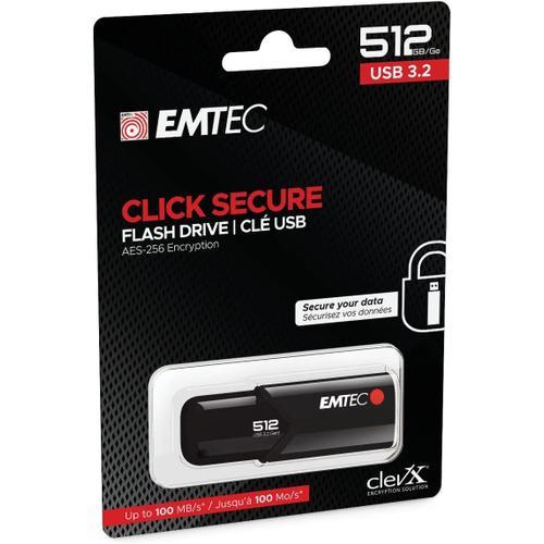 Emtec Cle USB B120 Click Secure 3.2 512GB