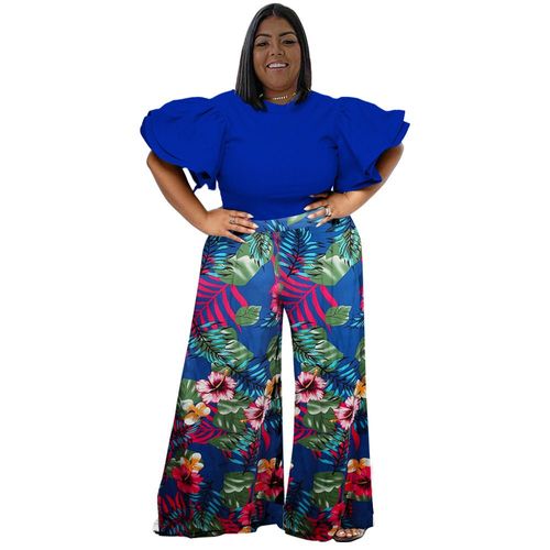Cm.Yaya-T-Shirt À Manches Courtes Évasées Et Pantalon À Jambes Larges Pour Femme",Survêtement Vintage,Ensemble 2 Pièces,Grande Taille,Tenue Trempée,"2023