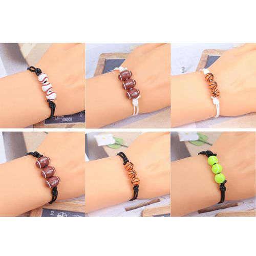 4pcs / Set Réglable Inspirant Sport Ball Beads Wristbands Party Favor Cadeau