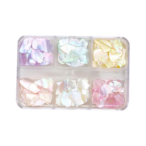 3d Irregular Nail Art Abalone Seashell Slices Colorful Nail Art For Shell Piece