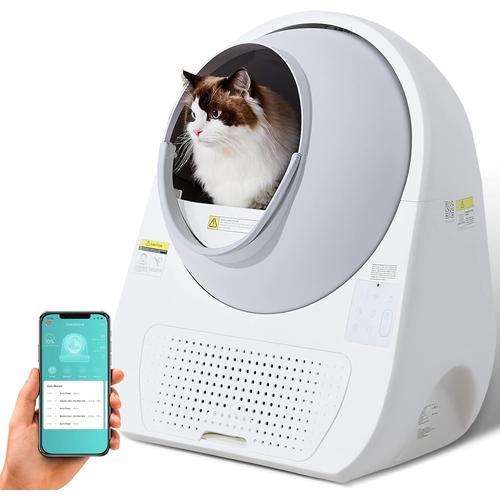 Catlink Pro-X Bac À Litière, Toilettes Pour Chats Autonettoyantes, Contrôle Intelligent Par Application, Contrôle Des Odeurs, Détection Multi-Chats, Volume D'espace Généreux 57l