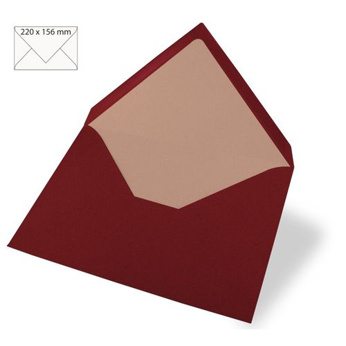 Enveloppe P.Carte A5 Uni Fsc Mix Credit, Bordeaux, 220x156mm, 90g / M², 5 Pces