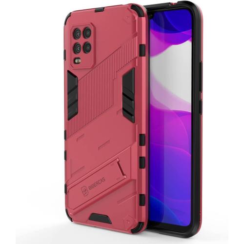 Coque De Téléphone Pour Xiaomi Mi 10 Lite 5g, 6.57"" Avec Housse De Protection Antichoc En Silicone Pour Béquille Pc Rose