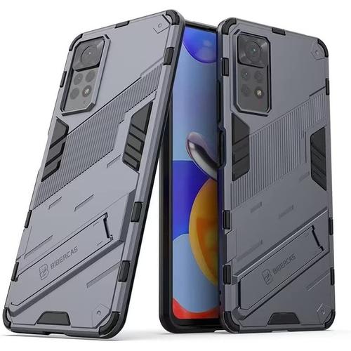 Coque De Téléphone Pour Xiaomi Redmi Note 11 Pro+ 5g, 6.67"" Avec Housse De Protection Antichoc En Silicone Pour Béquille Pc Gris