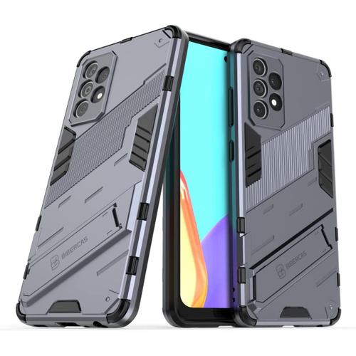 Coque De Téléphone Pour Samsung Galaxy A52 / A52 5g / A52s 5g, 6.5"" Avec Housse De Protection Antichoc En Silicone Pour Béquille Pc Gris