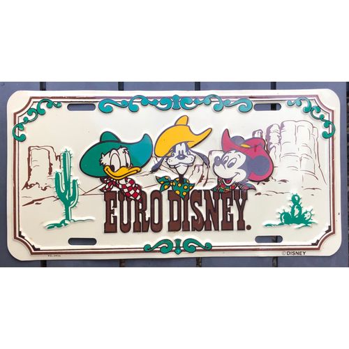 Plaque Voiture Euro Disney, Donald, Dingo, Mickey, Walt Disney, Dessin Animé, Figurine, Jouet