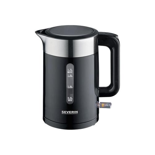 SEVERIN WK 9265 - Bouilloire - 1.7 litres - 2.2 kWatt - noir/inox brossé