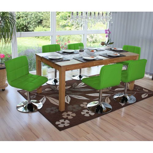 Lot De 6 Chaises De Salle À Manger Kavala, Pivotante, Similicuir, Vert