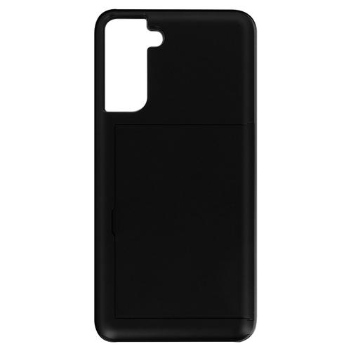 Coque Samsung Galaxy S21 Bi-Matière Antichoc Rangement Carte Defender Noir